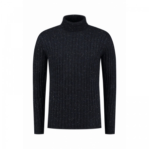 TURTLE NECK CABLE 650 DK.NAVY MELANGE