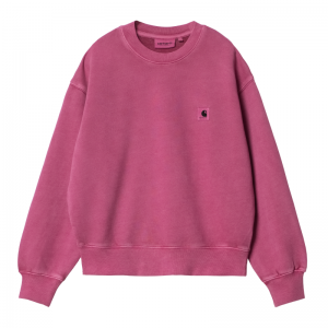 W NELSON SWEAT 1YT.GD MAGENTA GARMENT DYED