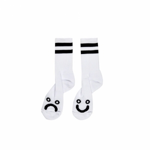 HAPPY SAD SOCKS  WHITE