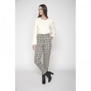 TROUSERS BLACK-ECRU