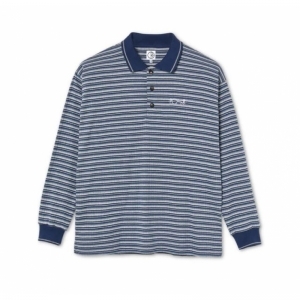 STRIPE POLO NAVY/PLUM