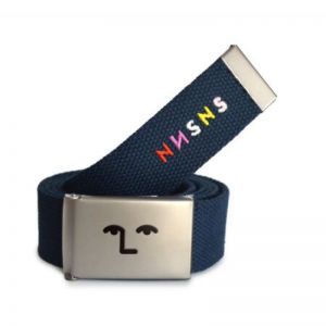 FACE-OFF BELT BRUSHED SILVER NAVY