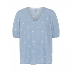 CUMICHELLE BLOUSE 106088 LIGHT BLUE/WHITE