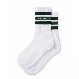 RIB SOCKS FAT STRIPE WHITE/GREEN