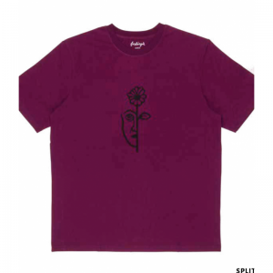 SPLIT TEE PURPLE WASH DENIM