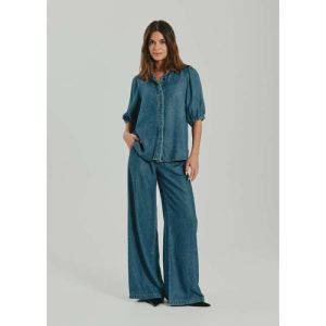FQMILO-SHIRT MEDIUM BLUE DENIM