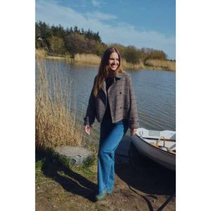 FQSALIA-JACKET DESSERT TAUPE W. BLACK