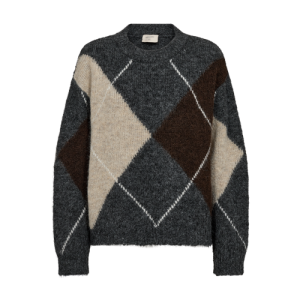 FQGRSLULU-PULLOVER DARK GREY ML W. OYSTER GREY ML