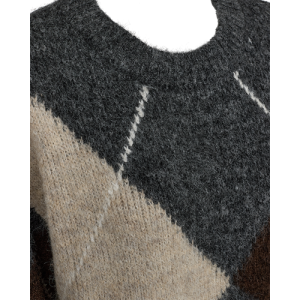 FQGRSLULU-PULLOVER DARK GREY ML W. OYSTER GREY ML