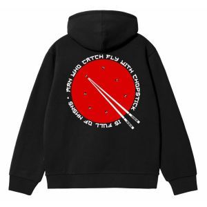 CHOPSTICKS HOODED BLACK