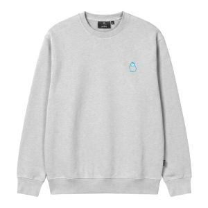 ARCADE EMBR. CREW HEATHER GREY